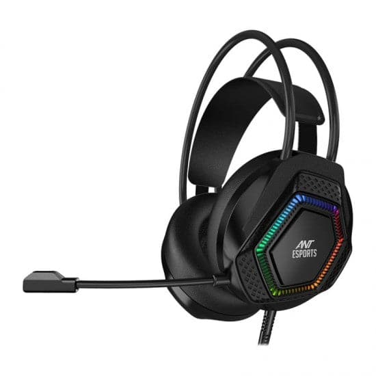 ANT ESPORTS H580 RGB LED 3.5mm Wired Gaming Headphone ( Black ) ( PC / Playstation / Mobile / Xbox )