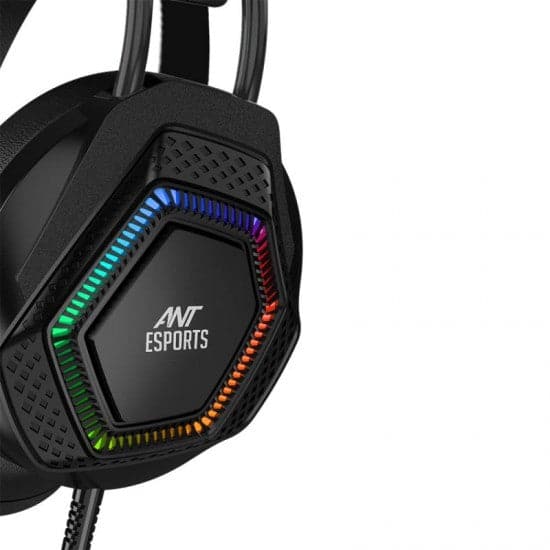 ANT ESPORTS H580 RGB LED 3.5mm Wired Gaming Headphone ( Black ) ( PC / Playstation / Mobile / Xbox )