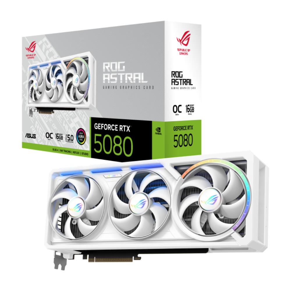 ASUS ROG Astral GeForce RTX 5080 OC 16GB White Edition NVIDIA Graphic Card