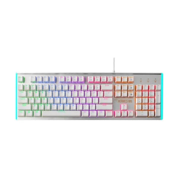 GAMDIAS Hermes M6 Full Size Mechanical Wired Gaming Keyboard ( White ) ( Cherry MX Blue Switch )