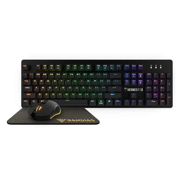 GAMDIAS Hermes P1B Full Size Semi Mechanical Wireless Gaming Keyboard ( Black ) ( Blue Switch )