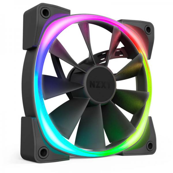 NZXT Aer RGB 2 Starter Kit 140mm HUE 2 Contoller Cabinet Fan (Black) (Twin Pack)