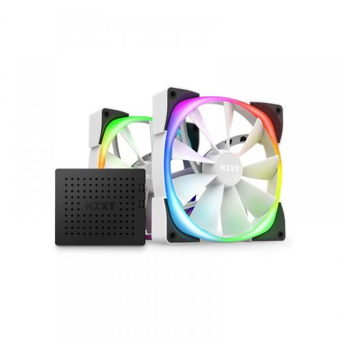 NZXT Aer RGB 2 140mm RGB Cabinet Fans (White) (Twin Pack)