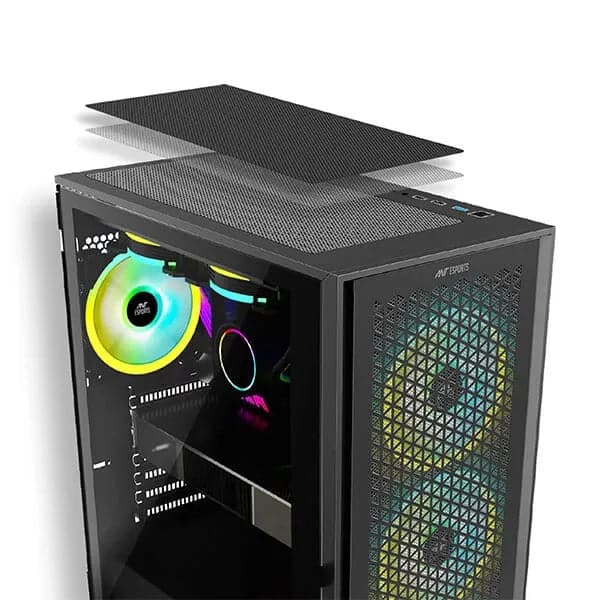 ANT ESPORTS ICE-4000 RGB Mesh ATX Mid Tower Cabinet (Black)