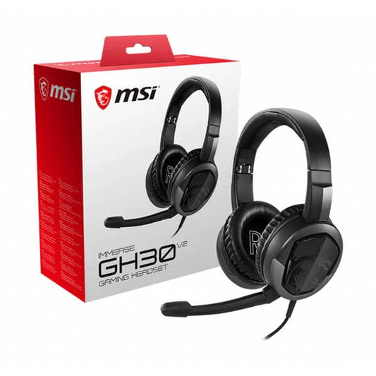 MSI Immerse GH30 V2 Wired 3.5mm Stereo Gaming Headphone ( Black ) ( PC / Xbox / Mobile / Mac / PS4 / PS5 )