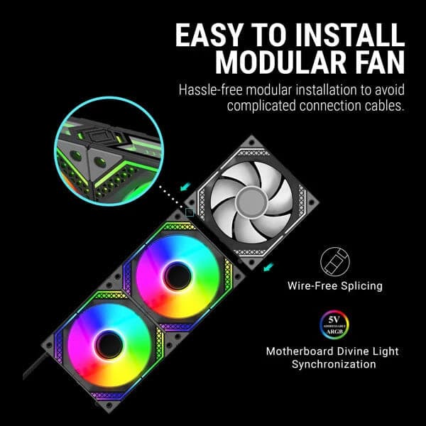 ANT ESPORTS Infinity Flow ARGB 120mm PWM Cabinet Fan Triple Pack