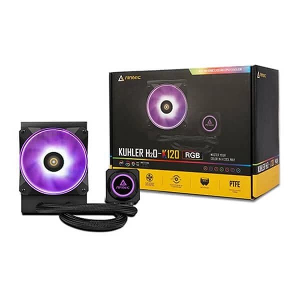 ANTEC Kuhler H2O K120 RGB 120mm CPU Liquid Cooler (Black)
