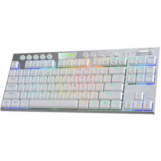 REDRAGON K621 Horus Tenkeyless Low Profile Mechanical Switch Wireless + Bluetooth Gaming Keyboard ( White )