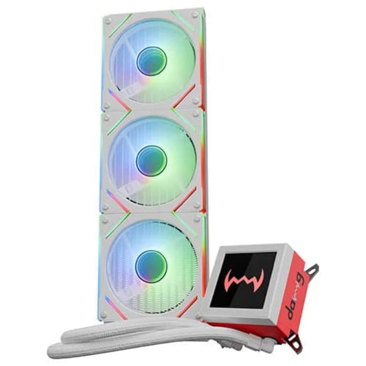 DAWG L360 ARGB 360mm CPU Liquid Cooler ( With LCD Display ) ( White )