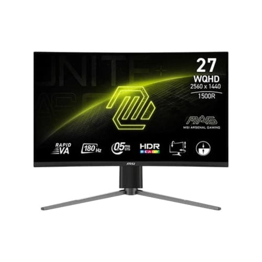 MSI MAG 27CQ6PF 27 Inch 2K WQHD 180Hz VA Panel 105% SRGB 0.5MS Adaptive Sync Gaming Monitor