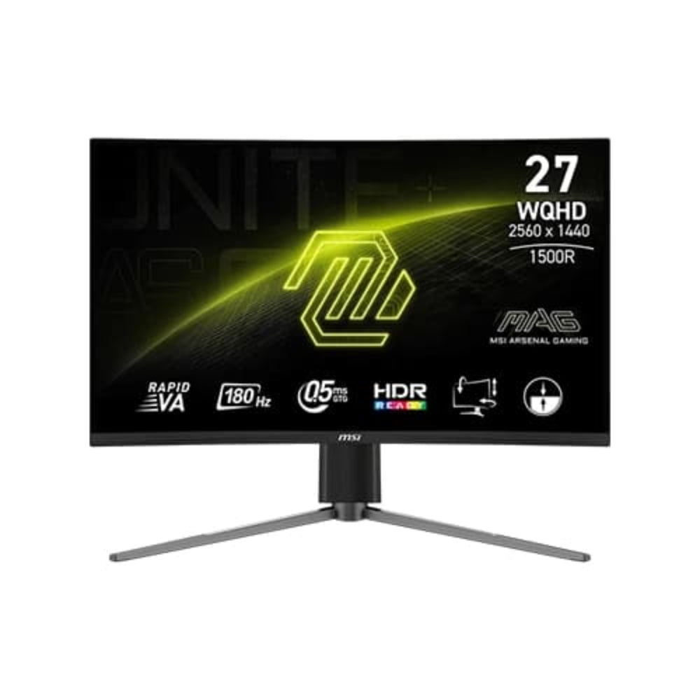 MSI MAG 27CQ6PF 27 Inch 2K WQHD 180Hz VA Panel 105% SRGB 0.5MS Adaptive Sync Gaming Monitor
