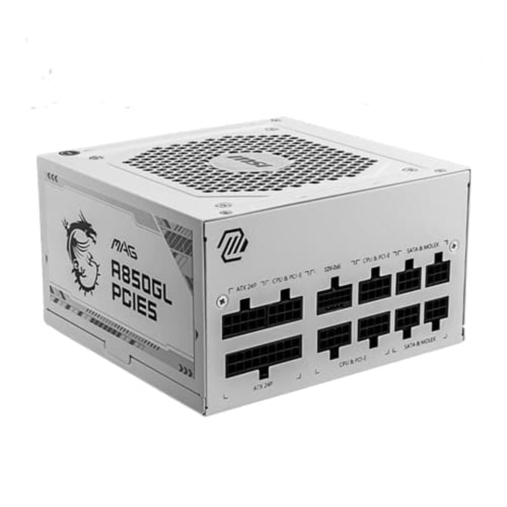 MSI MAG A850GL PCIE5 850W 80+ White ATX 3.1 Fully Modular Power Supply ( White ) ( 850W )