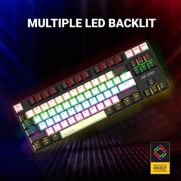 ANT ESPORTS MK 4500 Pro TKL Mechanical Wireless Gaming Keyboard (Black) (Red Switch) ( Linear Switch) (MK4500 PRO)