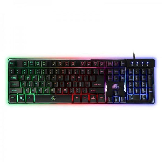 ANT ESPORTS MK700 Pro Full Size Backlit Rainbow Membrane Wired Gaming Keyboard (Black) (Membrane Keyboard) (MK700)