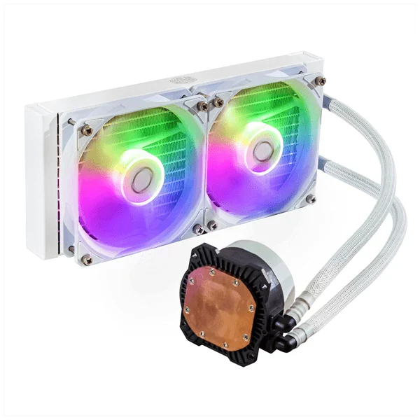 COOLER MASTER MasterLiquid 240L Core ARGB 240mm CPU Liquid Cooler (White)