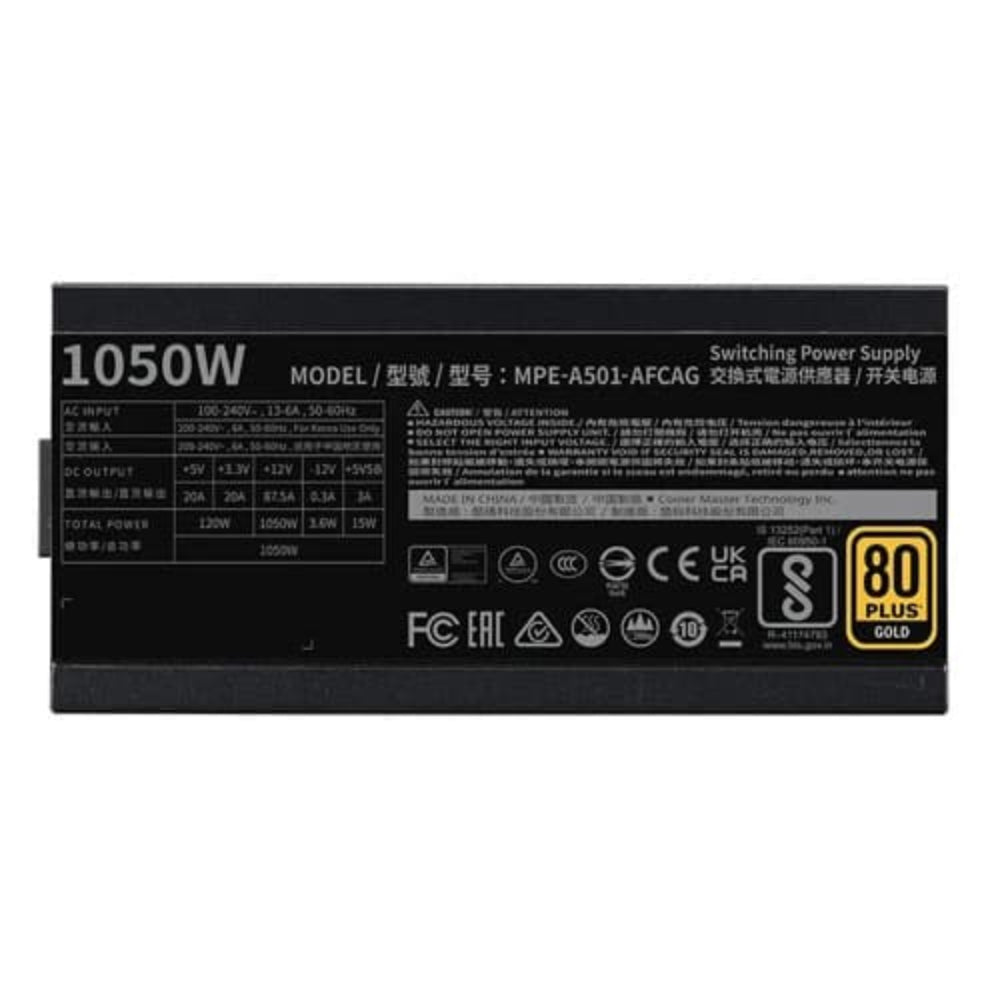 COOLER MASTER MWE 1050W V2 80+ Gold Fully Modular ATX 3.1 Power Supply