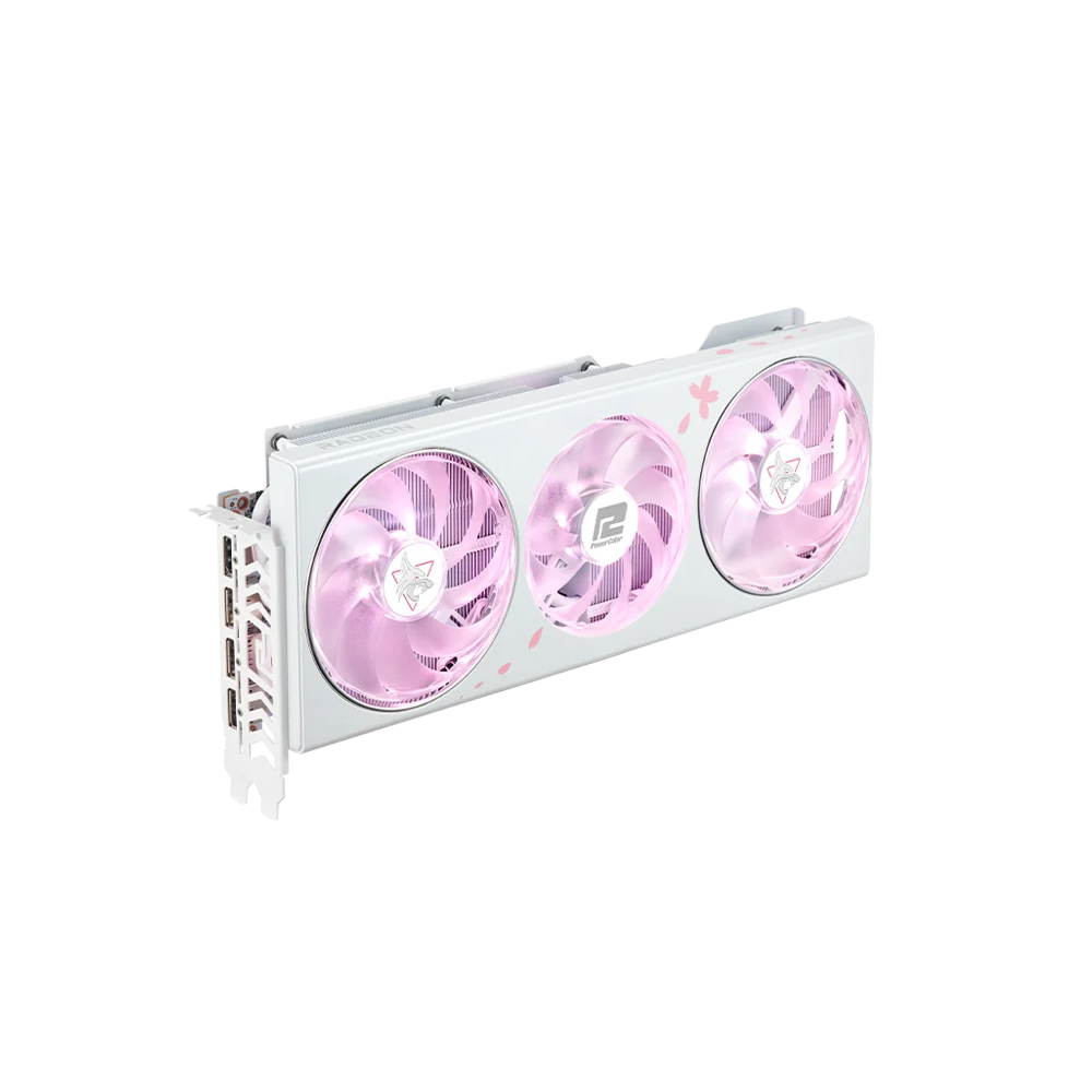 POWERCOLOR Radeon RX 7800 XT HellHound Sakura OC White 16GB AMD Graphic Card