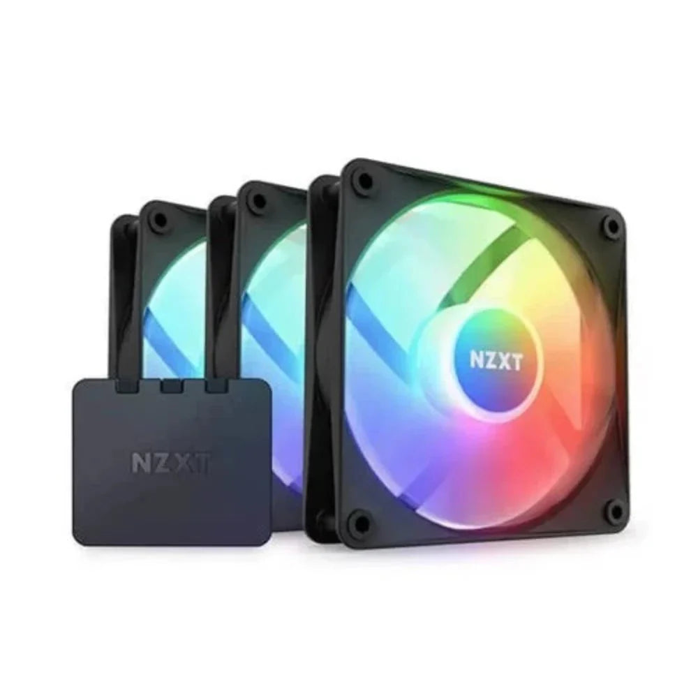 NZXT F120 RGB Core 120mm with the RGB Controller Cabinet Fan Black (Triple Pack)