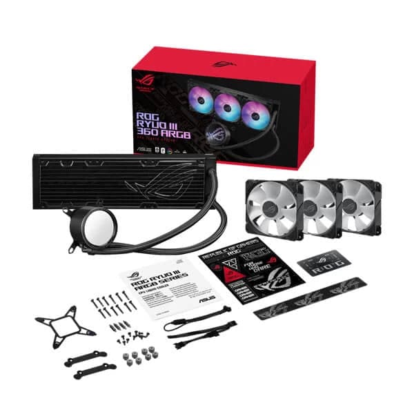 ASUS ROG Ryuo III 360 ARGB 360mm CPU Liquid Cooler With Anime Matrix LED Display (Black)