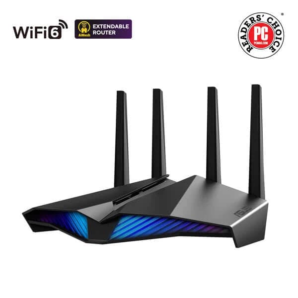 ASUS RT-AX82U (AX5400) Dual Band WiFi 6 Extendable Gaming Router, Gaming Port, AiMesh Compatible