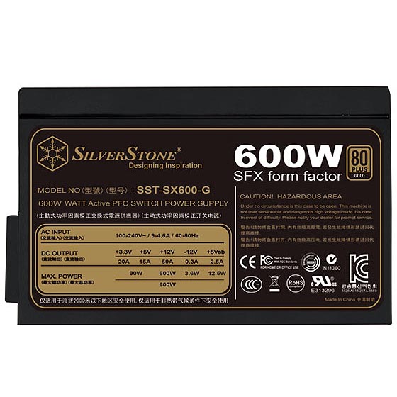 SILVERSTONE SST-SX600-G 600W SFX 80+ Gold Fully Modular Power Supply (600 W)