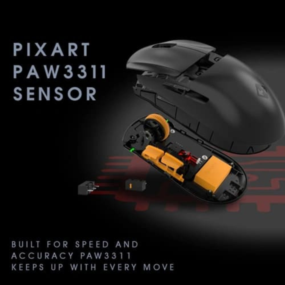 COSMIC BYTE Atlas Wireless Tri-Mode Ambidextrous Gaming Mouse ( Black ) ( 12000DPI / 5 Macro Buttons )