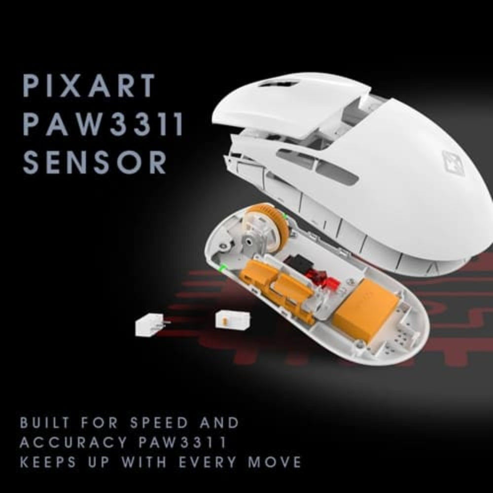 COSMIC BYTE Atlas Wireless Tri-Mode Ambidextrous Gaming Mouse ( White ) ( 12000DPI / 5 Macro Buttons )