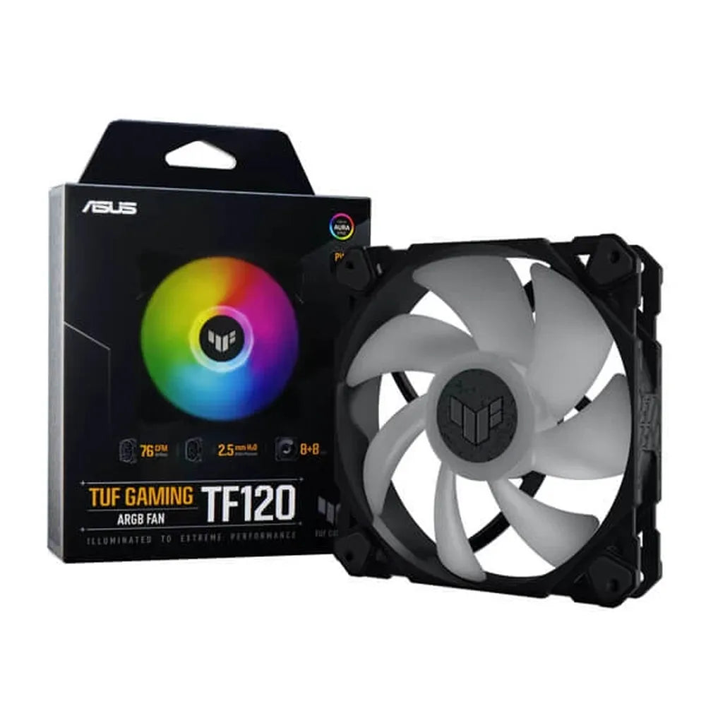 ASUS TUF GAMING TF120 ARGB Cabinet Fan ( Black ) ( Single Pack )