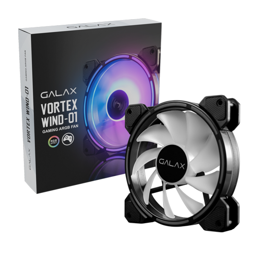 GALAX Vortex Wind 01 120mm RGB Cabinet Fan Black (Single Pack)