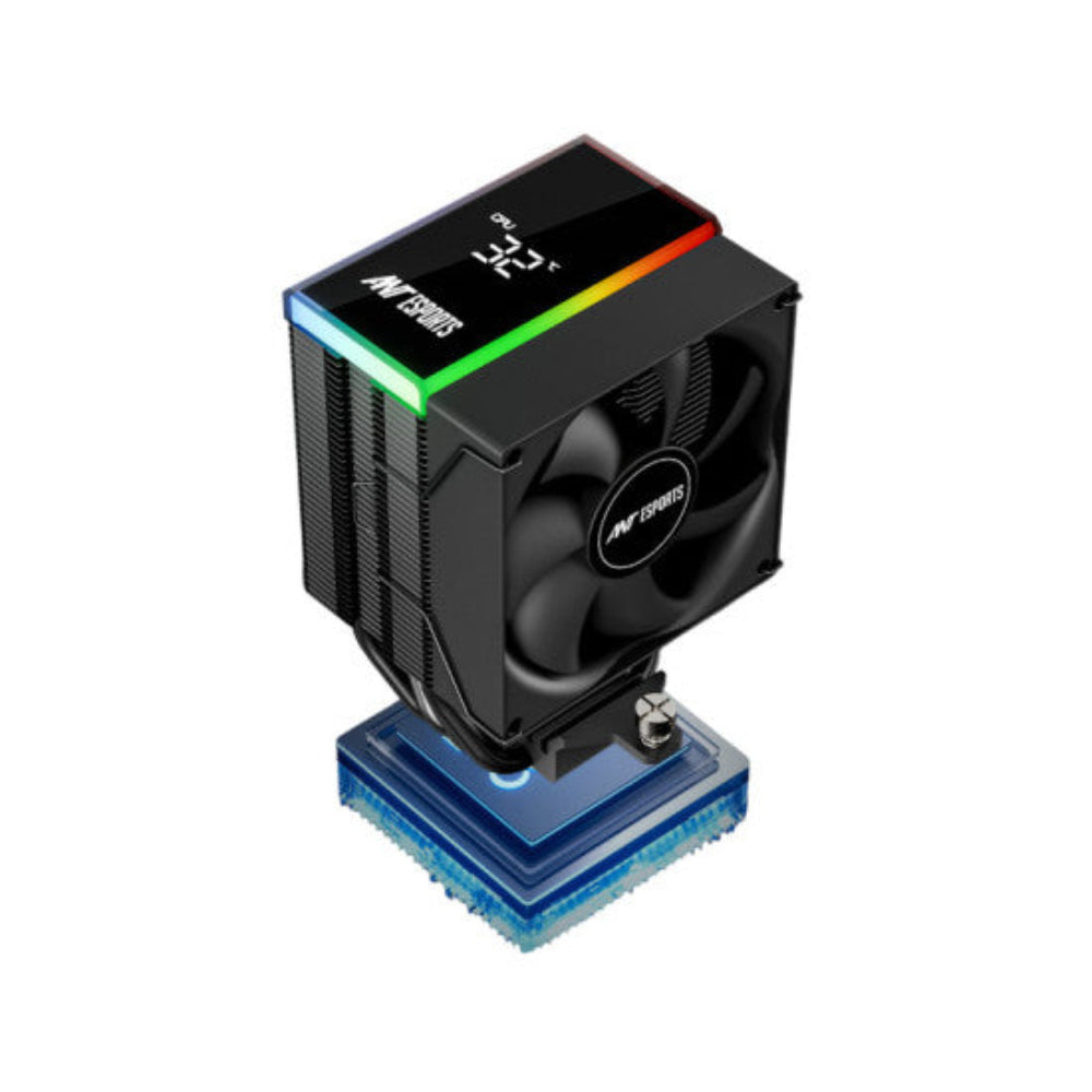 ANT ESPORTS V4 Digital ARGB 120mm CPU Air Cooler ( Black ) ( With LCD Display )