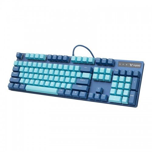 RAPOO V500 Pro RGB Semi Mechanical Full Size Gaming keyboard ( Cyan Blue )