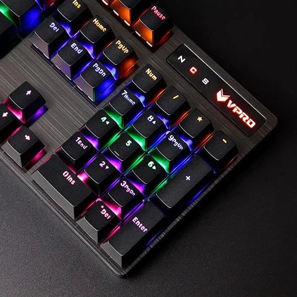 RAPOO V500 Pro RGB Semi Mechanical Full Size Gaming keyboard ( Black )