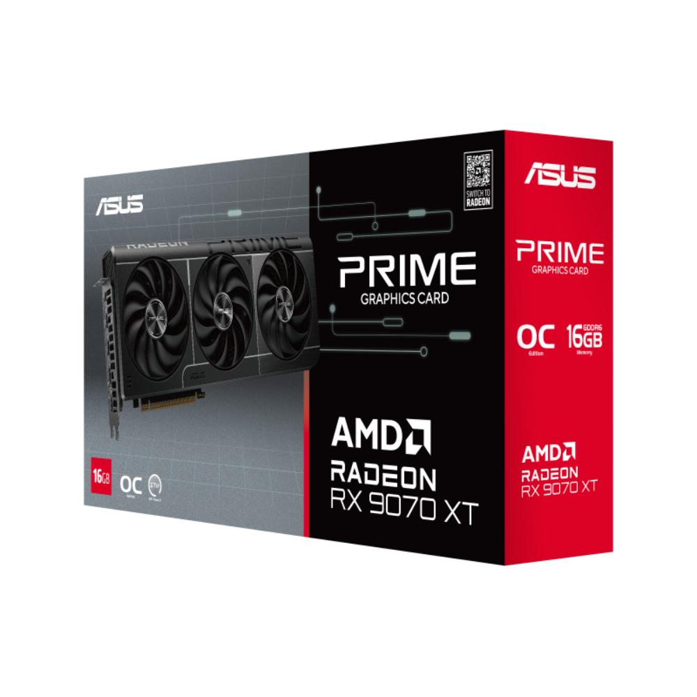 ASUS PRIME Radeon RX 9070 XT OC 16GB AMD Graphic Card