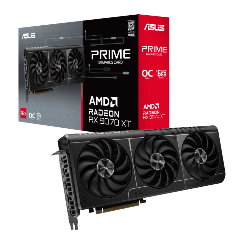 ASUS PRIME Radeon RX 9070 XT OC 16GB AMD Graphic Card