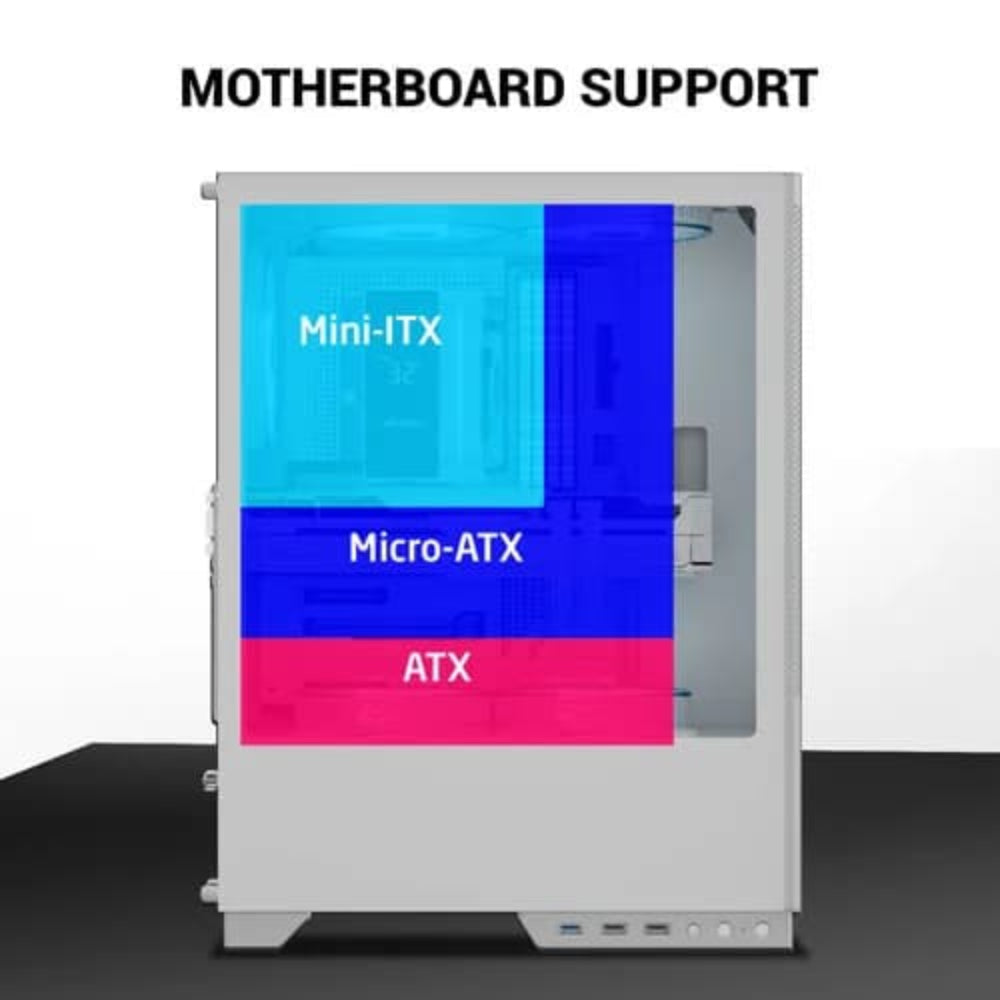 ANT ESPORTS X2 LCD ARGB ATX Mid Tower Cabinet (White)