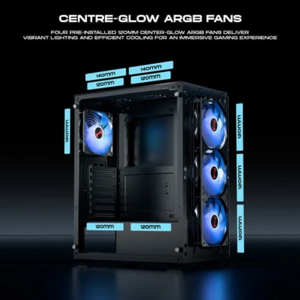 DAWG X 440 ARGB ATX Mid Tower Cabinet ( Black )