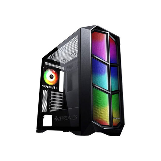 ZEBRONICS Zeb-Ironside MATX Mid Tower Cabinet (Black)