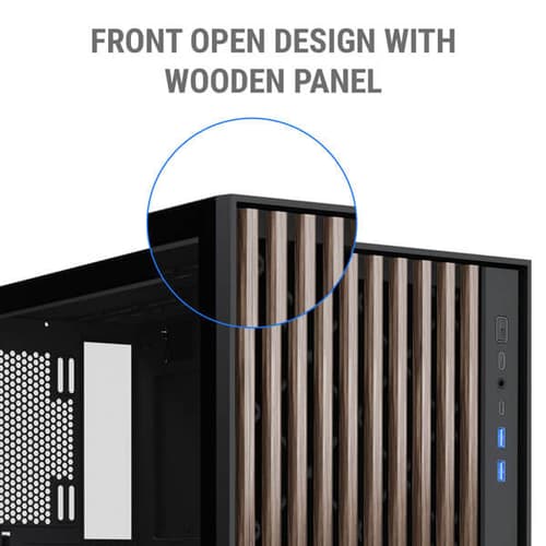 ANT ESPORTS Zen Wood C3 ATX Mid Tower Cabinet ( Black )